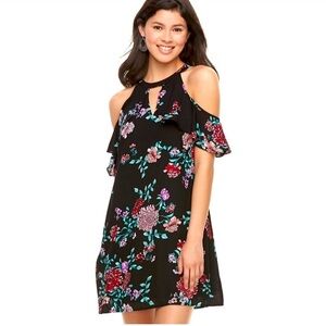Candies Black and Floral Mini Dress Size XS NWT
